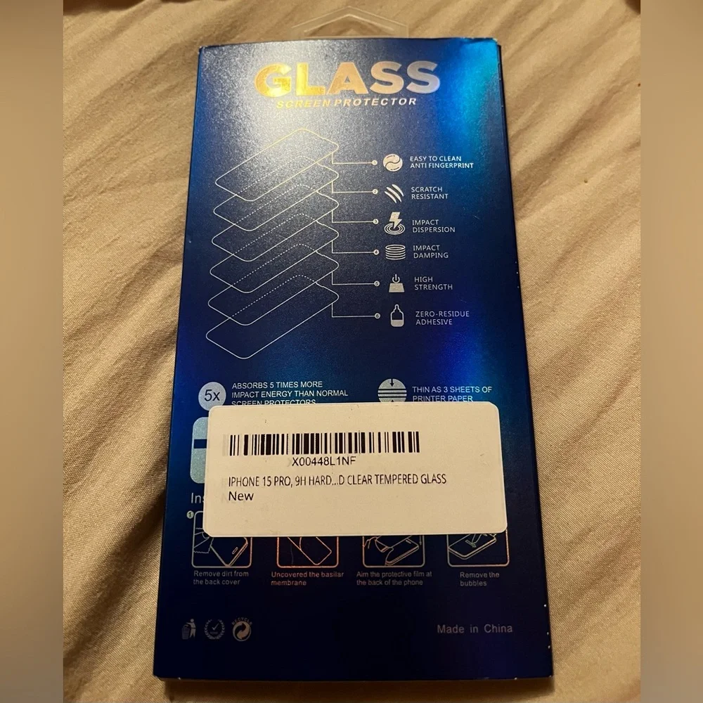 Tempered Glass Screen Protector - 9H Hardness NWT iPhone 15 pro - Picture 2 of 2